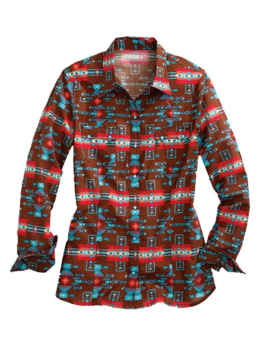 Tin Haul Aztec Elegance (Brown) - Women's Western Shirt Brown
