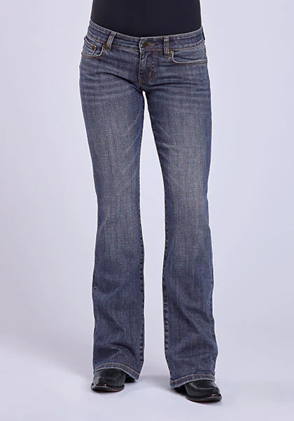 Tin Haul 280 Rosie Fit Long Horn Deco (Medium Wash) - Women's Bootcut Jeans Denim Medium Wash