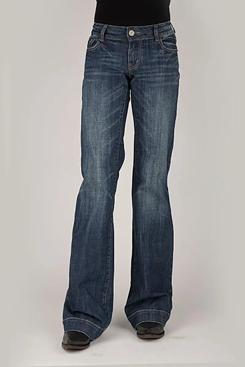 Tin Haul 460 Ella Fit Double Gold Loop Pocket ( Denim Dark Wash ) - Women's Jeans Denim Dark Wash