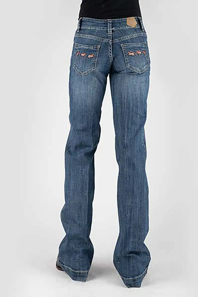 Tin Haul 460 Ella Fit Horse Pocket ( Denim Medium Wash ) - Women's Jeans