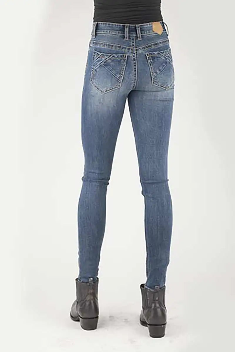 Tin Haul 515 Sunny Skinny Patched Pocket ( Denim Medium Wash) - Women's Jeans Denim Medium Wash