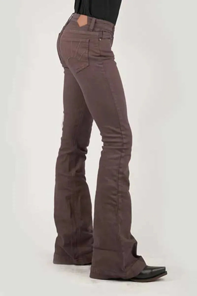 Tin Haul Libby High Raise Flare (Brown) - Women's Jeans