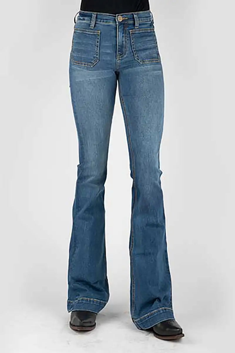 Tin Haul 595 Libby Fit Square Front Pocket ( Denim Medium Wash )- Women's Jeans Denim Medium Wash