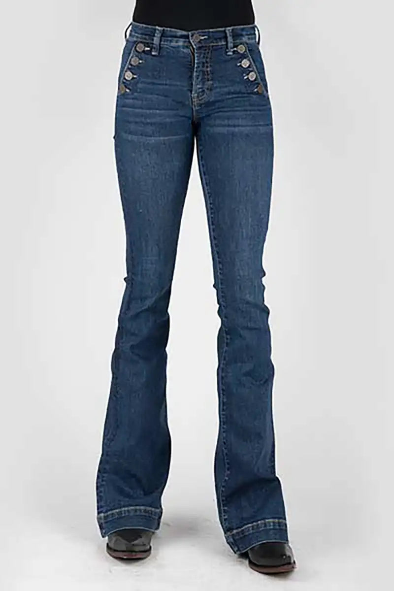 Tin Haul 595 Libby Fit Button Front ( Denim Dark Wash )- Women's Jeans Denim Dark Wash
