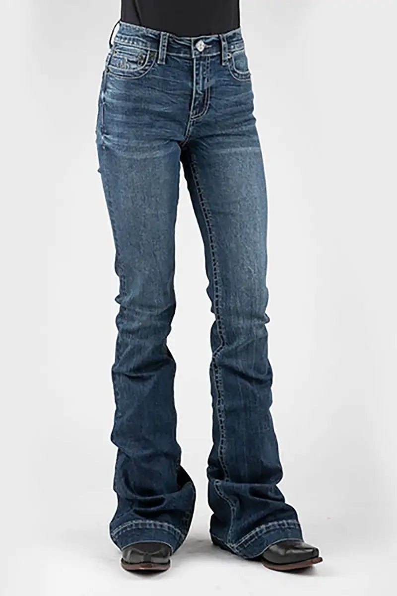 Tin Haul 595 Libby Fit Half Moon Pocket ( Denim Dark Wash )- Women's Jeans Denim Dark Wash