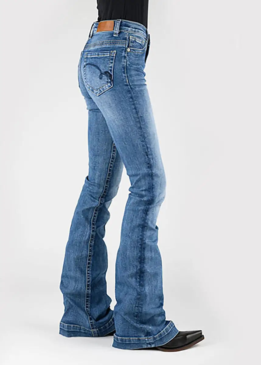 Tin Haul 595 Libby Fit Blue Loop Pocket ( Denim Medium Wash ) - Women's Jeans