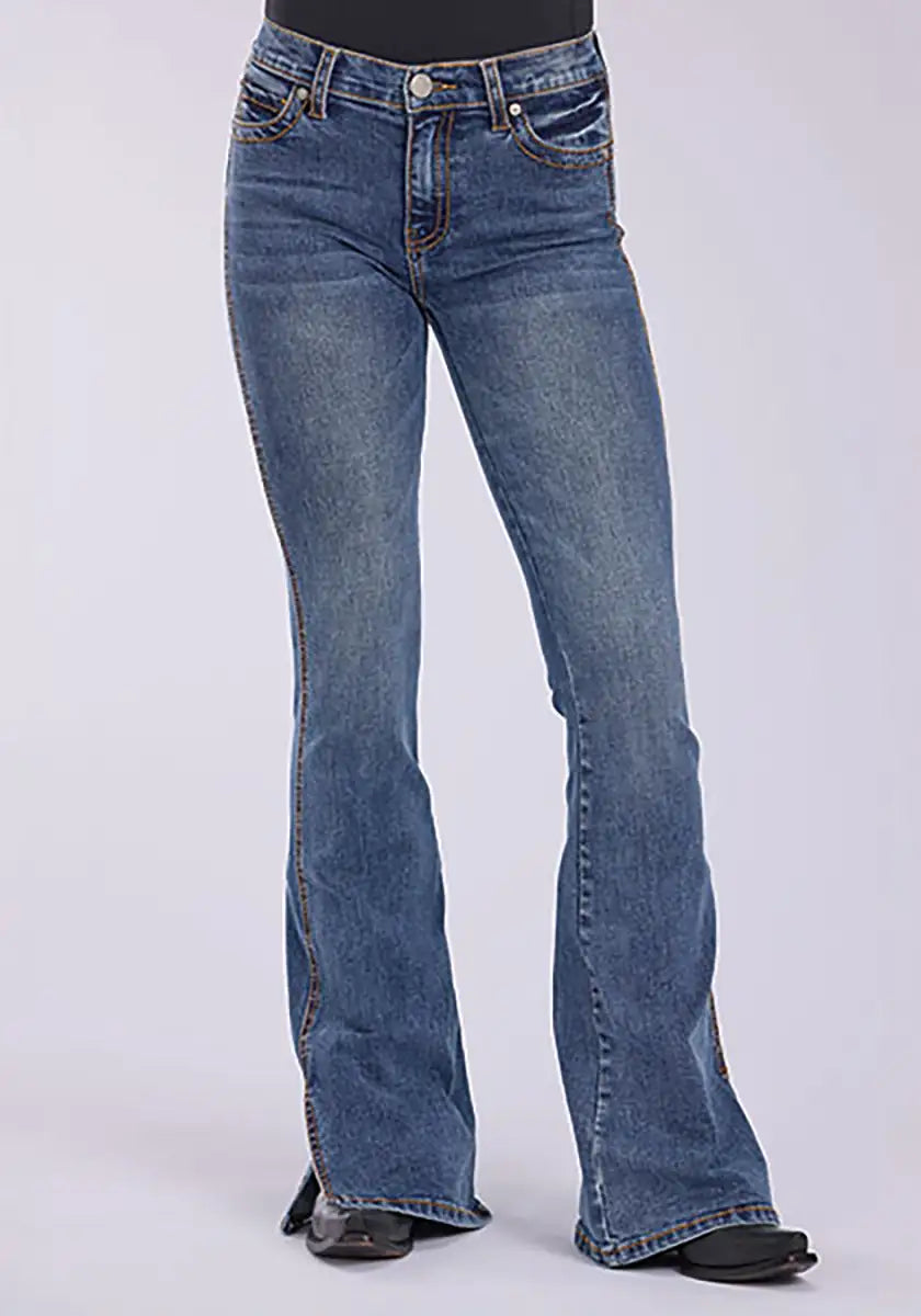 Tin Haul 595 Libby Fit Slit ( Denim Medium Wash )- Women's Jeans Denim Medium Wash