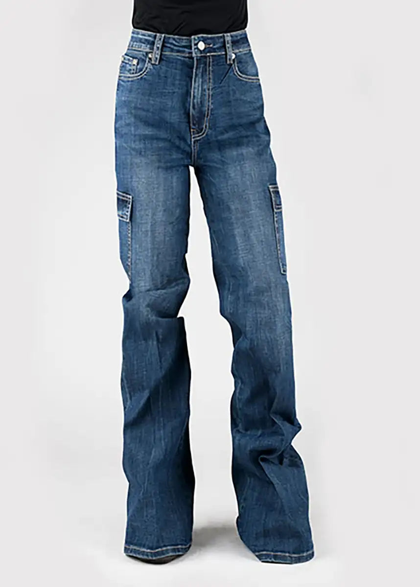 Tin Haul 870 Claire Cargo Wide Leg ( Denim Medium Wash )- Women's Jeans Denim Medium Wash