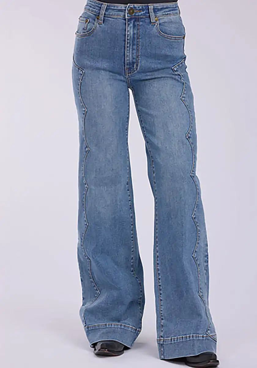 Tin Haul 870 Clair Fit Side Yoke ( Denim Light Wash )- Women's Jeans (Closeout) Denim Light Wash 25 S