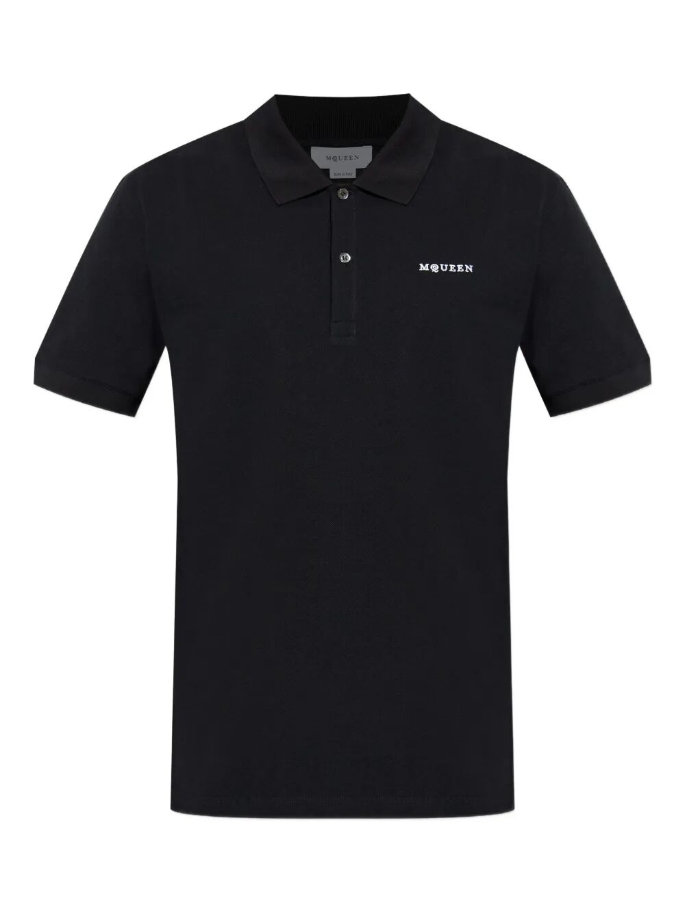 Alexander Mcqueen Men Embroidered Logo Cotton Piqué Polo Shirt
