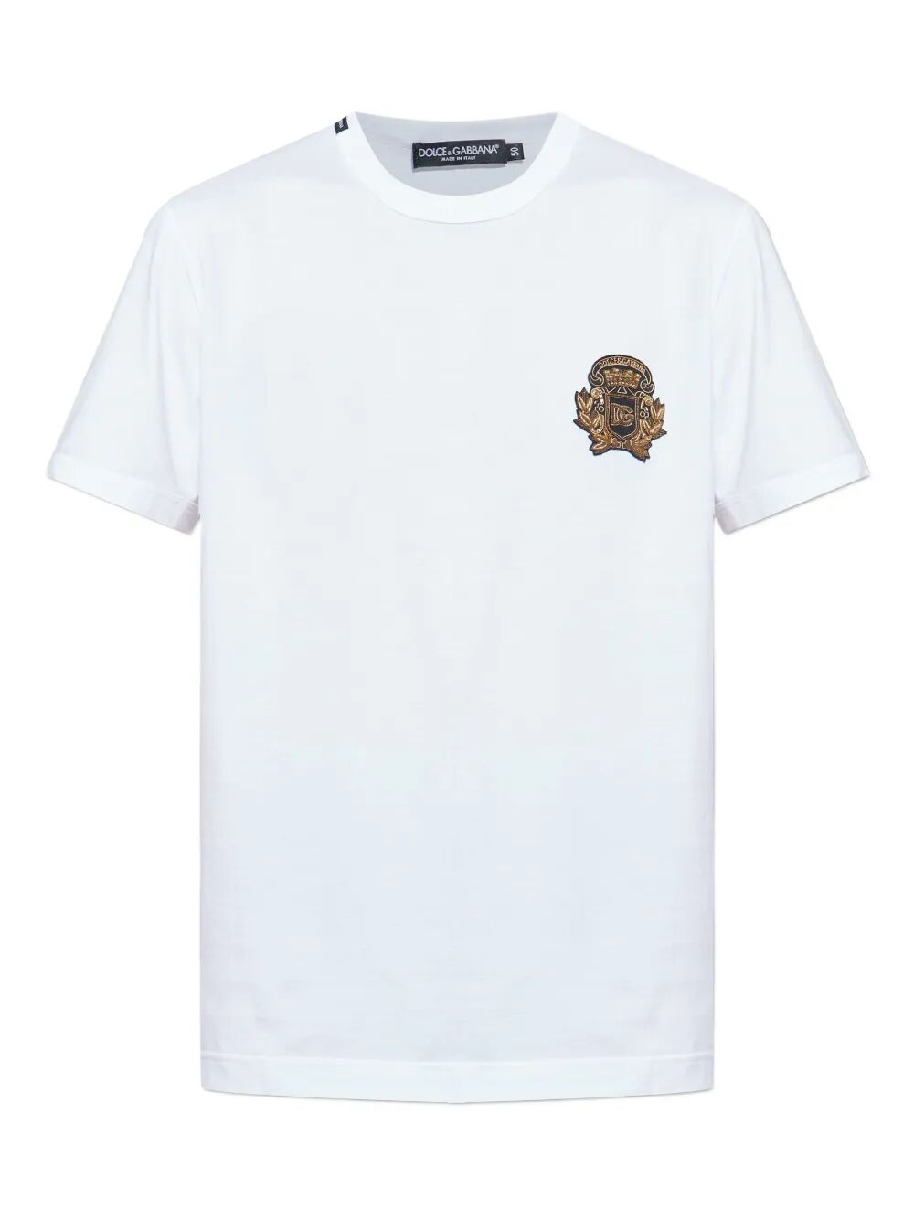 Dolce & Gabbana Men Crest Patch Cotton T-Shirt