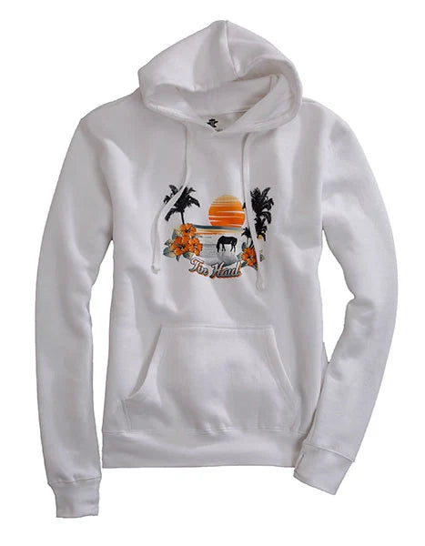 Tin Haul Hawaiian Sunset (White) - Women's Hoodie Sweatshirt White