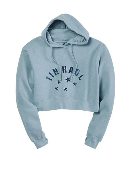 Tin Haul Cropped Stars (Blue) - Women's Hoodie Sweatshirt Blue