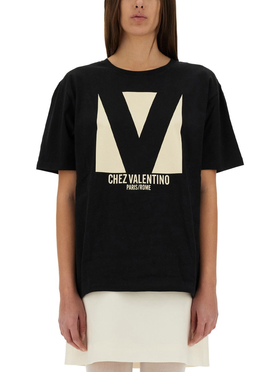 Valentino Women "Chez Valentino" Print T-Shirt