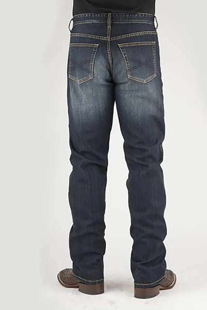 Stetson 1210 Straight Fit with X Pocket (Dark Wash) - Men's Jeans Denim Dark Wash