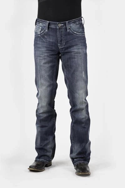 Stetson 1014 Fit Destructed (Medium Wash) - Men's Jeans Denim Medium Wash