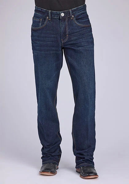 Stetson 1313 Modern Fit Stretch (Gold/Dark Wash) - Men's Jeans Denim Dark Wash