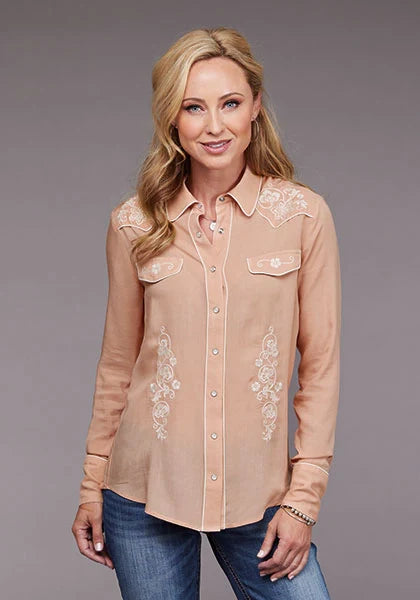 Stetson 2097 Blush Crepe (Pink) - Women's Blouse Pink
