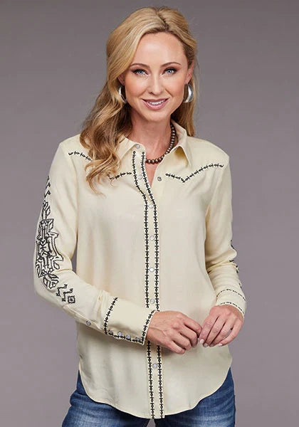 Stetson 2098 Twill Western (Cream) - Women's Blouse Cream