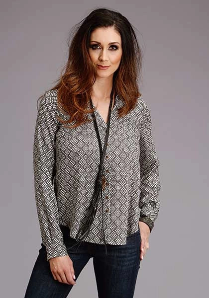 Stetson 2101 Aztec Geo (Black) - Women's Blouse Black