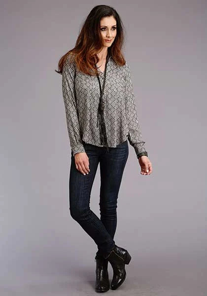 Stetson 2101 Aztec Geo (Black) - Women's Blouse