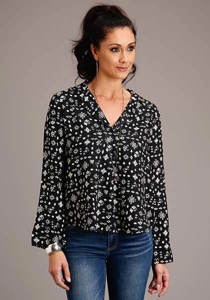 Stetson 1417 Southwestern Ditzy (Black) - Women's Blouse Black