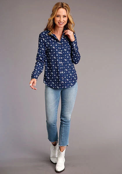 Stetson 01120 Vintage Ditzy (Blue) - Women's Blouse