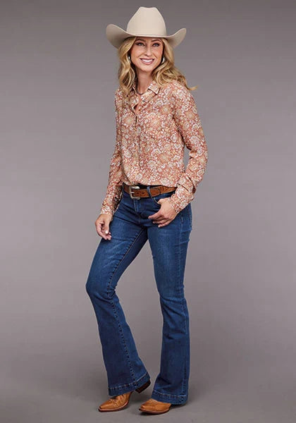 Stetson 2100 Sunset Floral (Pink) - Women's Blouse