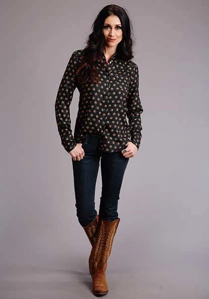 Stetson 00442 Horse Polkadot (Black) - Women's Blouse