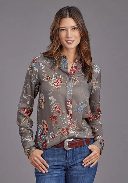 Stetson 2188 Vintage Tapestry (Grey) - Women's Blouse Grey