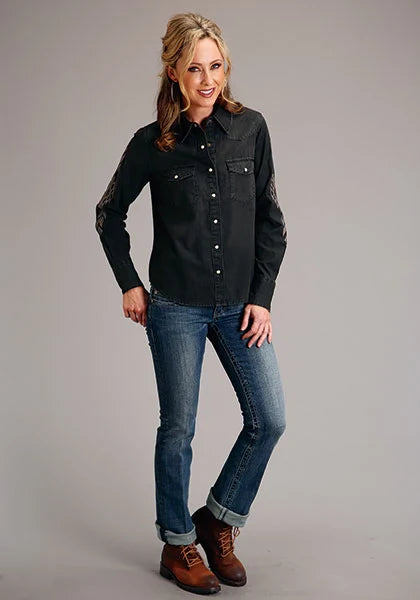 Stetson Boyfriend Fit (Black) - Women's Denim Shirt