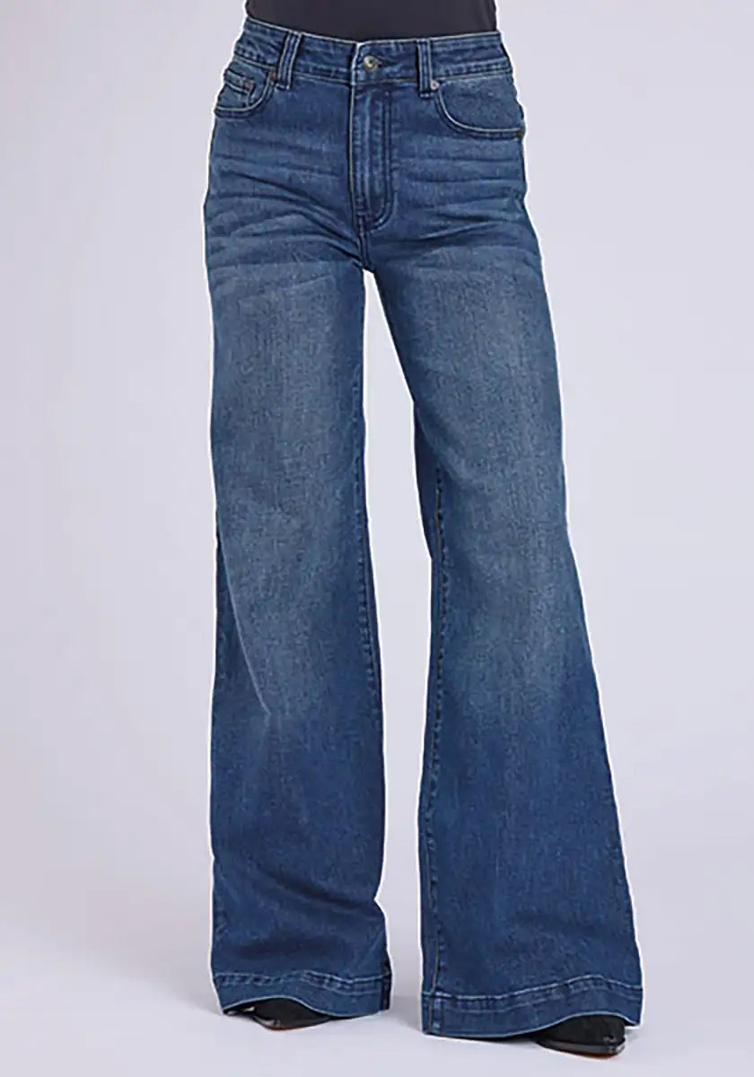 Stetson 751 Wide Leg Welted Back Packets ( Denim Medium Wash) - Women's Jeans Denim Medium Wash