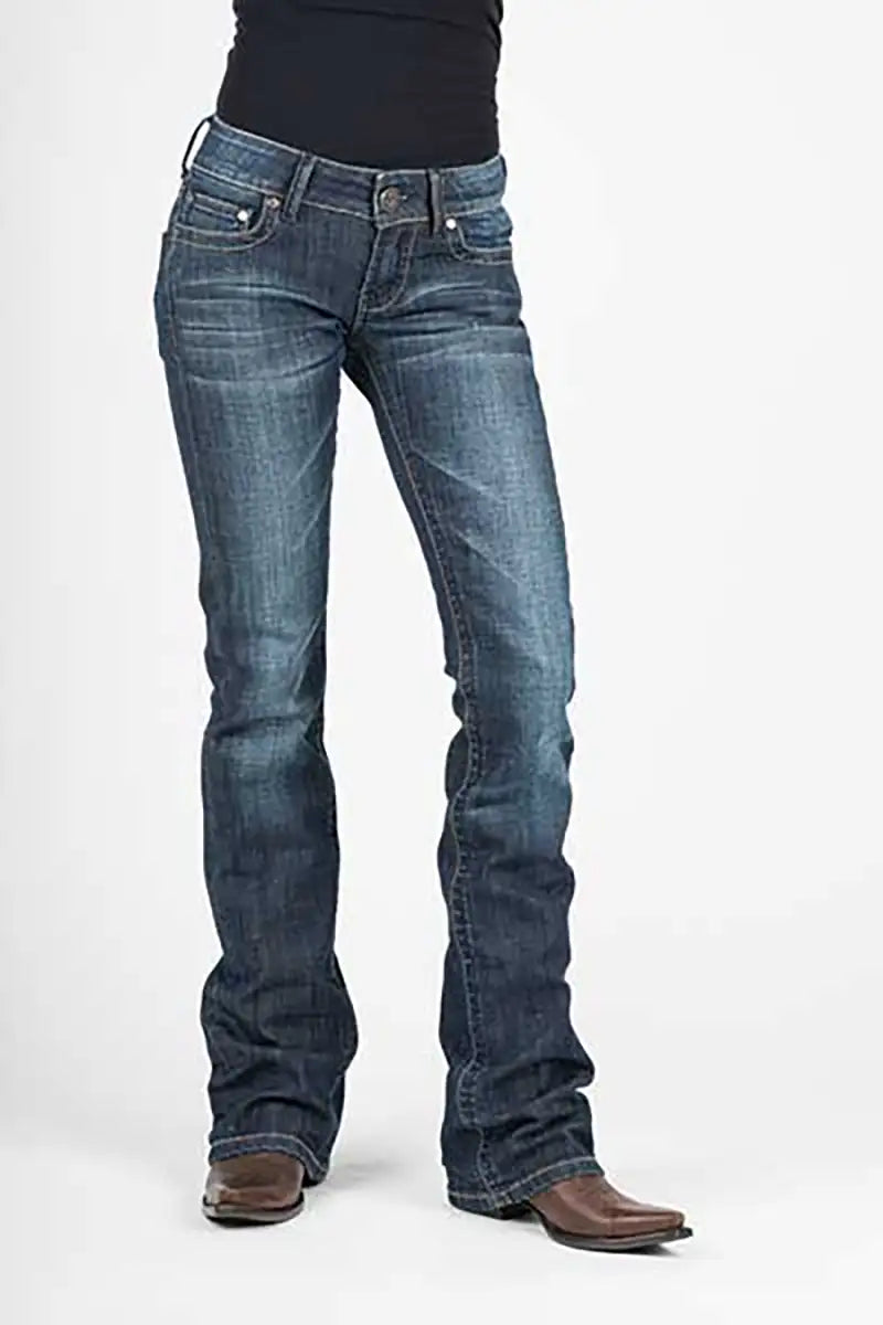 Stetson 818 Contemporary Styling S Pocket ( Denim Dark Wash )- Women's Jeans (Closeout) Denim Dark Wash 4 L