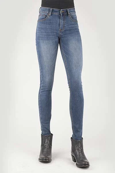 Stetson 902 High Waist Skinny Fit (Medium Wash) - Women's Jeans Denim Medium Wash