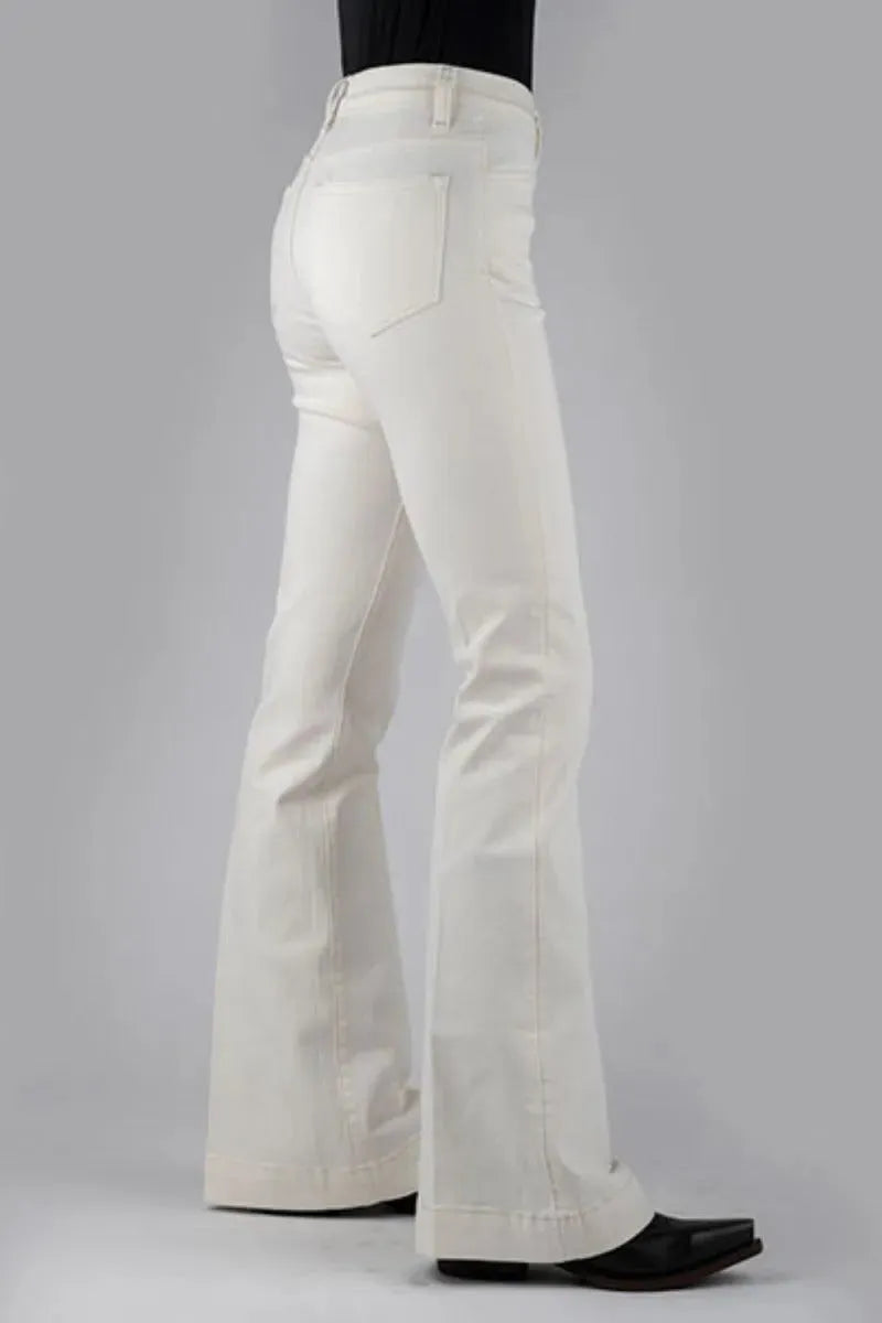 Stetson 921 High Waist Flare (Cream) - Women's Jeans Cream