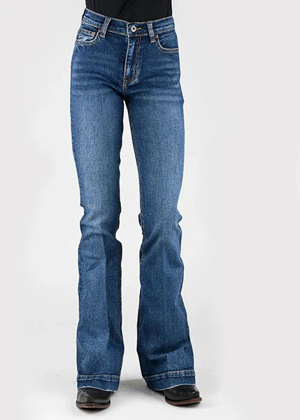 Stetson 921 High Waist Flare Fit Navy Pocket (Dark Wash) - Women's Jeans Denim Dark Wash