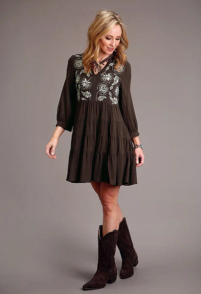 Stetson 1911 Embroidered Twill (Brown) - Women's Dress Brown