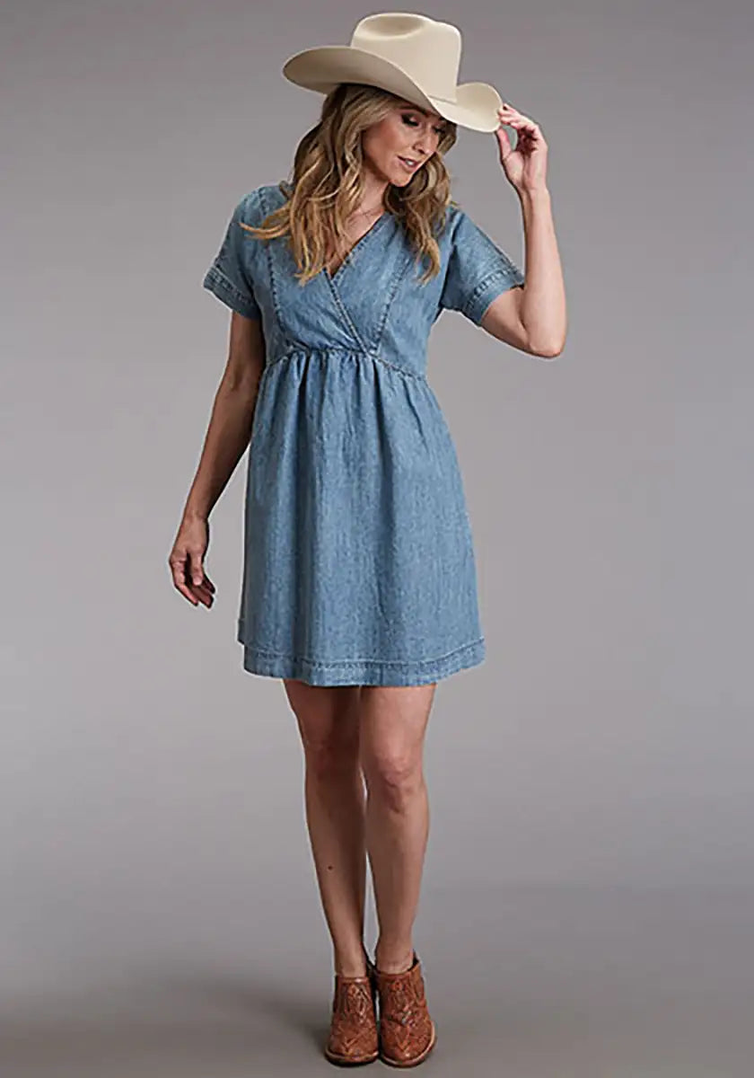 Stetson Light Weight Denim Dress - Women's Dress Denim Medium Wash