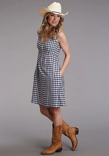Stetson 00255 Gingham (Navy) - Women's Tank Dress Navy