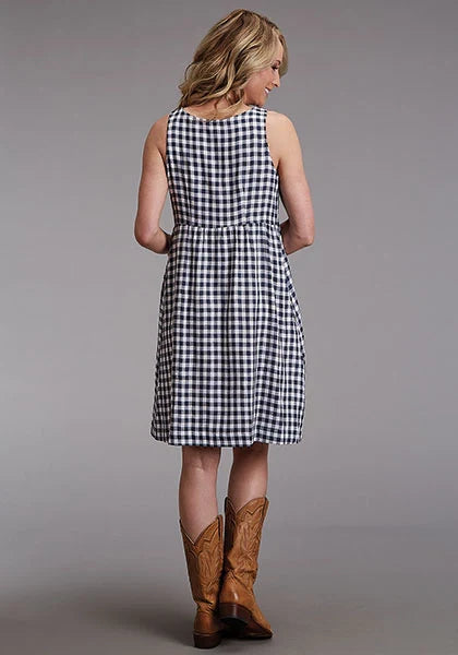 Stetson 00255 Gingham (Navy) - Women's Tank Dress
