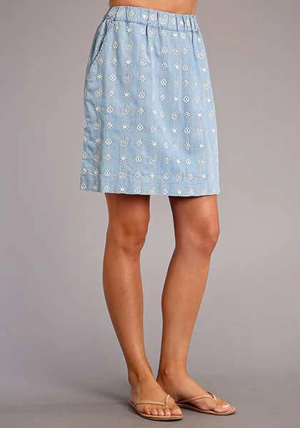 Stetson Schiffli Tencel (Blue) - Women's Skirt Blue