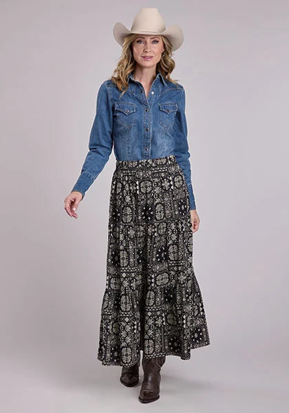 Stetson Bandana Patchwork (Black) - Women's Skirt