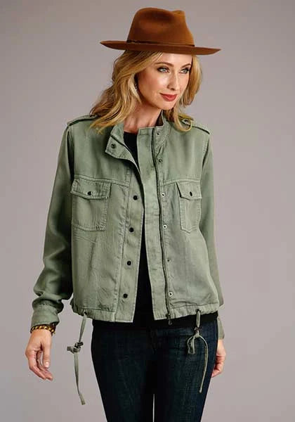 Stetson Twill Zip (Olive) - Women's Bomber Jacket Olive
