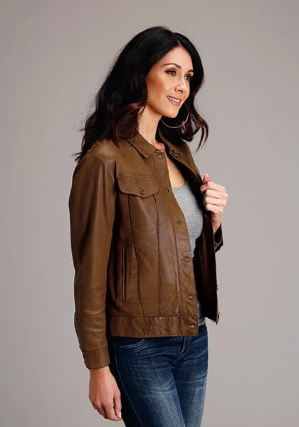 Stetson Jean Style (Brown) - Women's Leather Jacket Brown