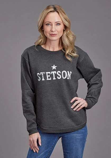 Stetson Star Logo (Grey) - Women's Hoodie Sweatshirt Grey