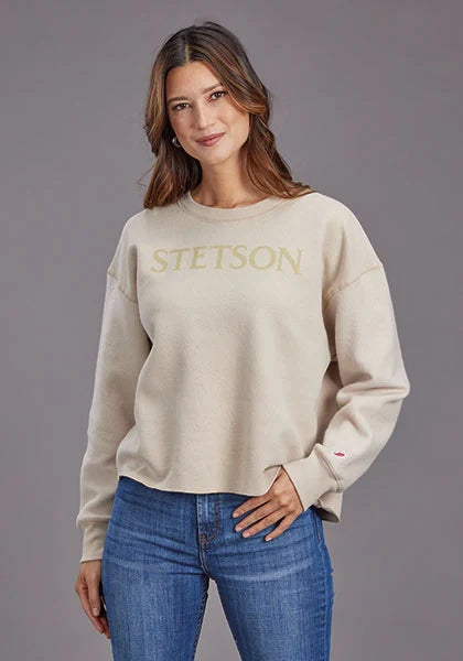 Stetson Yellow Logo (Beige) - Women's Hoodie Sweatshirt Beige