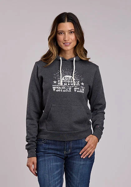 Stetson USA Sun Logo (Black) - Women's Hoodie Sweatshirt Black