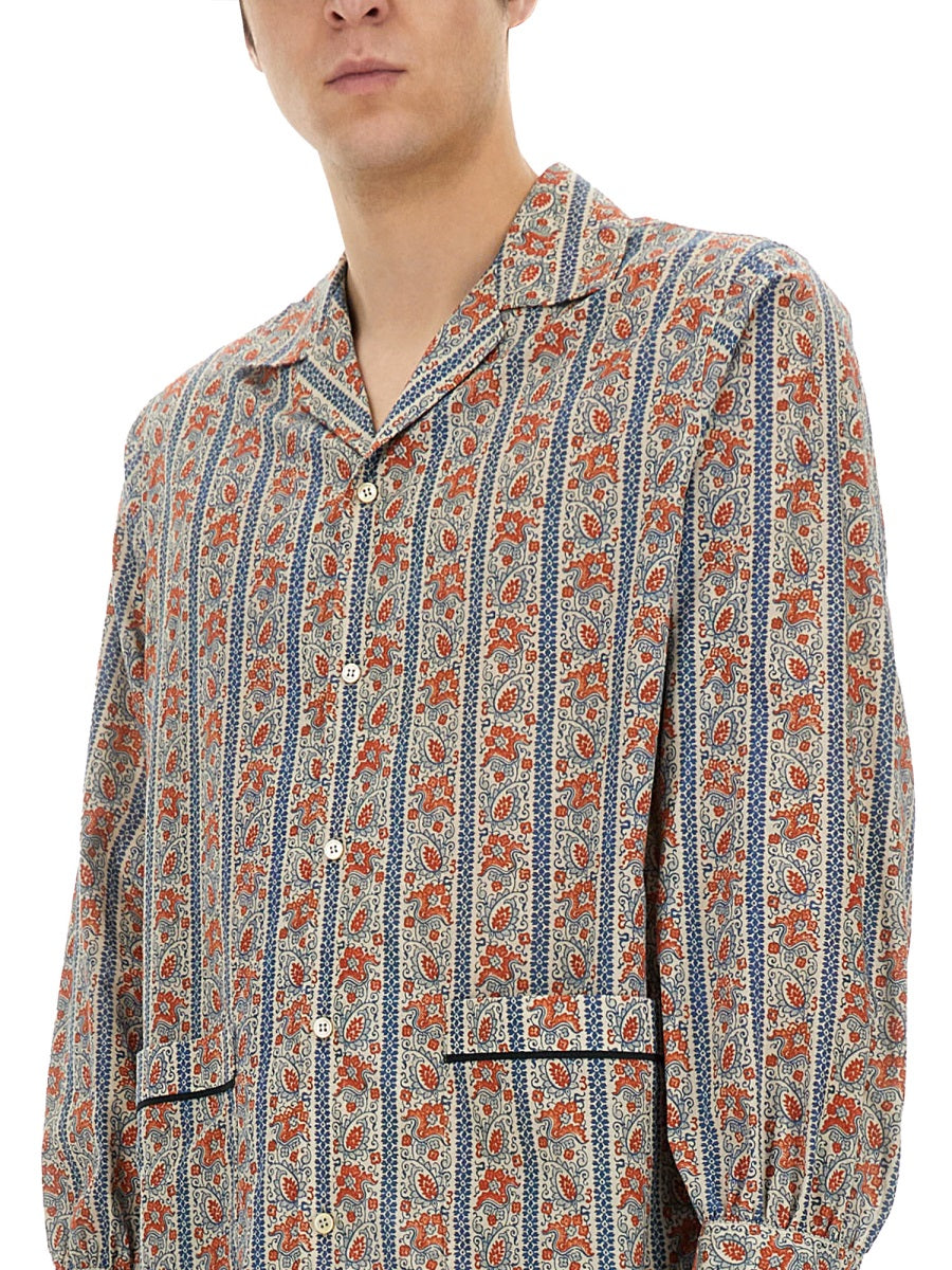 Valentino Men Pajama Shirt With "Voyage Imaginaire" Print