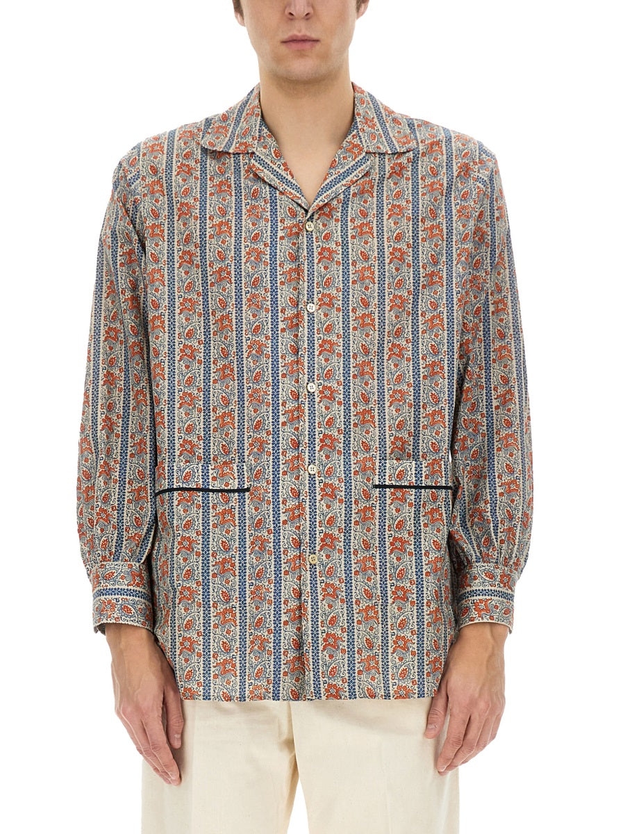 Valentino Men Pajama Shirt With "Voyage Imaginaire" Print