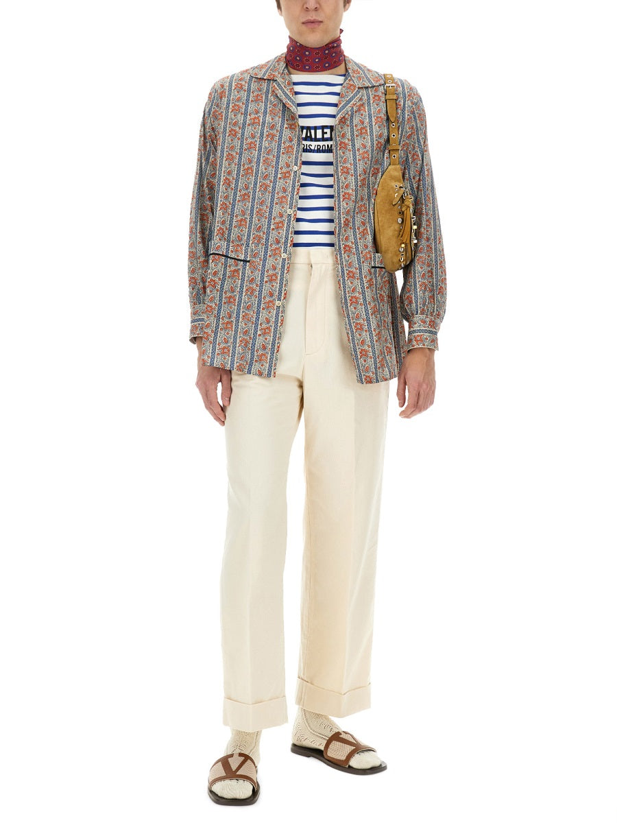 Valentino Men Pajama Shirt With "Voyage Imaginaire" Print